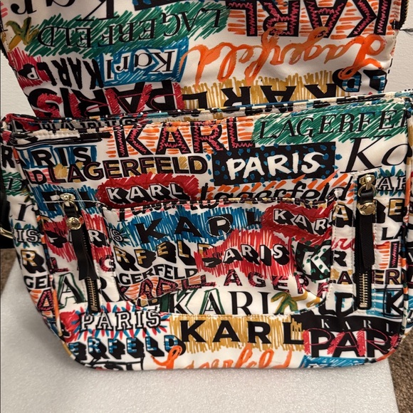 Karl Lagerfeld Paris scribble messenger crossbody shoulder bag - Picture 5 of 10